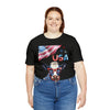 Mother Moo Patriotic USA Cow 4th of July Short Sleeve T-Shirt