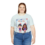 Celebrating 4th of July Patriotic Girls Short Sleeve T-Shirt