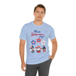 Happy Independence Day From the Rocking Gnome Band Celebrating the 4th of July Short Sleeve T-Shirt