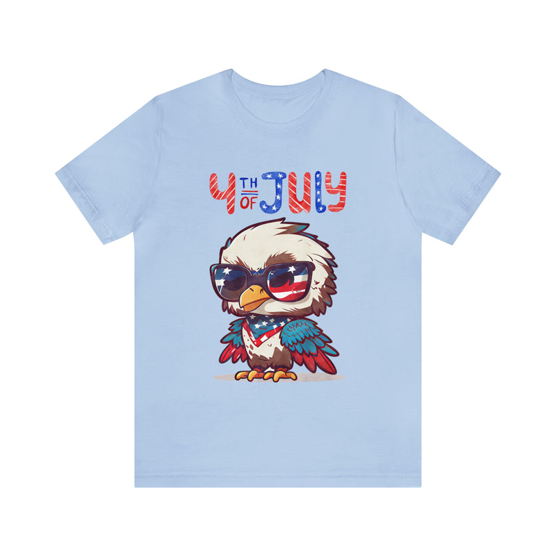 4th of July Little Cool Patriotic Eagle 4th of July Short Sleeve T-Shirt