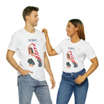 Cute Patriotic and Free Lady Celebrating the 4th of July Short Sleeve T-Shirt