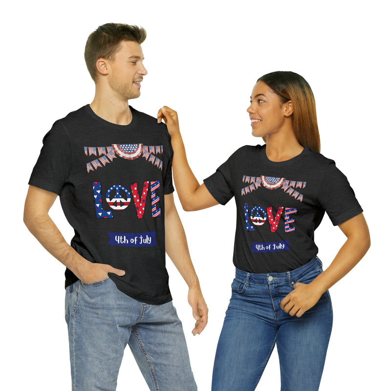 4th of July Love Short Sleeve T-Shirt