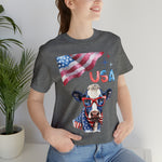 Mother Moo Patriotic USA Cow 4th of July Short Sleeve T-Shirt