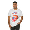 Patriotic Lips Being Funny on the 4th of July Short Sleeve T-Shirt