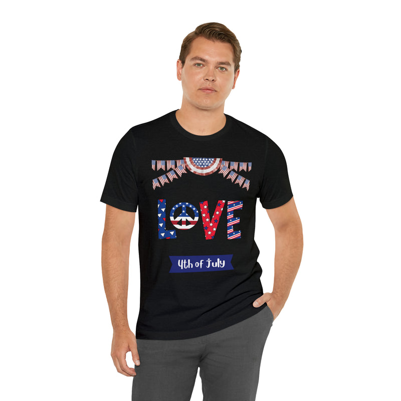 4th of July Love Short Sleeve T-Shirt