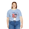 The Joy of Being Patriotic Lady Celebrating the Land of the Free 4th of July Short Sleeve T-Shirt