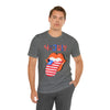 Patriotic Lips Being Funny on the 4th of July Short Sleeve T-Shirt