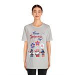 Happy Independence Day From the Rocking Gnome Band Celebrating the 4th of July Short Sleeve T-Shirt