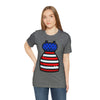 Patriotic Red, White and Blue Lady Casual Dress 4th of July Short Sleeve T-Shirt