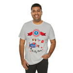 Oh My Stars! Chipmunk and Fireworks 4th of July Short Sleeve T-Shirt