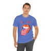 Patriotic Lips Being Funny on the 4th of July Short Sleeve T-Shirt