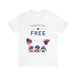 Land of the Free Gnomes Celebrating the 4th of July Short Sleeve T-Shirt