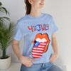 Patriotic Lips Being Funny on the 4th of July Short Sleeve T-Shirt
