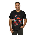 Celebrate Freedom Bike Ride Patriotic 4th of July Short Sleeve T-Shirt