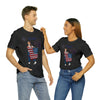 Let's Be Patriotic Flags and Fireworks Lady 4th of July Short Sleeve T-Shirt