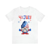 Thumbs Up Patriotic Gnome Celebrating the 4th of July Short Sleeve T-Shirt