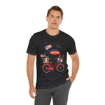 Celebrate Freedom Bike Ride Patriotic 4th of July Short Sleeve T-Shirt