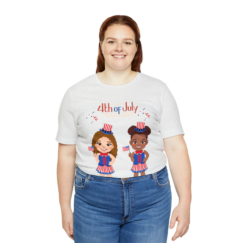 Celebrate With Us Patriotic Girls 4th of July Short Sleeve T-Shirt