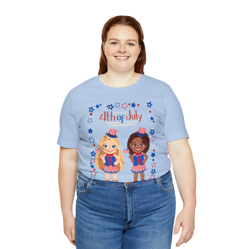 4th of July Patriotic Girls Short Sleeve T-Shirt