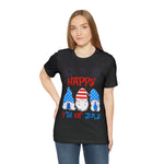 Patriotic Gnomes Sending a Happy 4th of July Short Sleeve T-Shirt