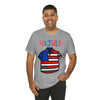 Patriotic Red, White and Blue Casual Shirt 4th of July Short Sleeve T-Shirt