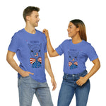 Patriotic Llama Love on the 4th of July Short Sleeve T-Shirt