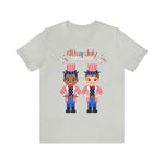 Patriotic and Brave Boys Celebrating 4th of July Short Sleeve T-Shirt