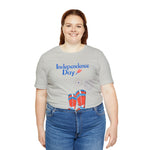 Happy Independence Day Red, White and Blue Cowboy Boots 4th of July Short Sleeve T-Shirt