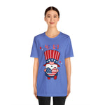 Patriotic Gnome Showing Love on the 4th of July Short Sleeve T-Shirt