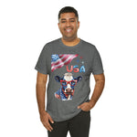 Mother Moo Patriotic USA Cow 4th of July Short Sleeve T-Shirt