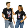 Cute Brave and Free Patriotic Cat on the 4th of July Short Sleeve T-Shirt