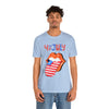 Patriotic Lips Being Funny on the 4th of July Short Sleeve T-Shirt