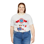 Oh My Stars! Chipmunk and Fireworks 4th of July Short Sleeve T-Shirt