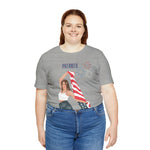 Cute Patriotic and Free Lady Celebrating the 4th of July Short Sleeve T-Shirt