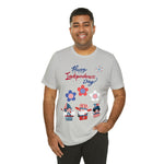 Happy Independence Day From the Rocking Gnome Band Celebrating the 4th of July Short Sleeve T-Shirt