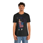 Let's Be Patriotic Flags and Fireworks Lady 4th of July Short Sleeve T-Shirt