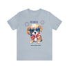 Cute Brave and Free Patriotic Dog on the 4th of July Short Sleeve T-Shirt