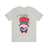 Patriotic Gnome Showing Love on the 4th of July Short Sleeve T-Shirt