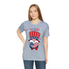 Patriotic Gnome Showing Love on the 4th of July Short Sleeve T-Shirt