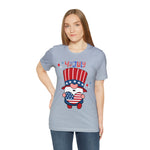 Patriotic Gnome Showing Love on the 4th of July Short Sleeve T-Shirt