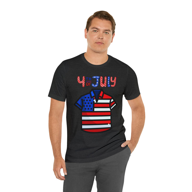 Patriotic Red, White and Blue Casual Shirt 4th of July Short Sleeve T-Shirt