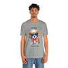 Cute Brave and Free Patriotic Dog on the 4th of July Short Sleeve T-Shirt