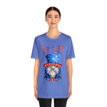 Brave and Patriotic Gnome on the 4th of July Short Sleeve T-Shirt