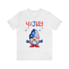 Thumbs Up Patriotic Gnome Celebrating the 4th of July Short Sleeve T-Shirt