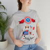 Oh My Stars! Chipmunk and Fireworks 4th of July Short Sleeve T-Shirt