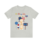 Mother Giraffe Happy 4th of July Short Sleeve T-Shirt