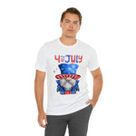 Brave and Patriotic Gnome on the 4th of July Short Sleeve T-Shirt