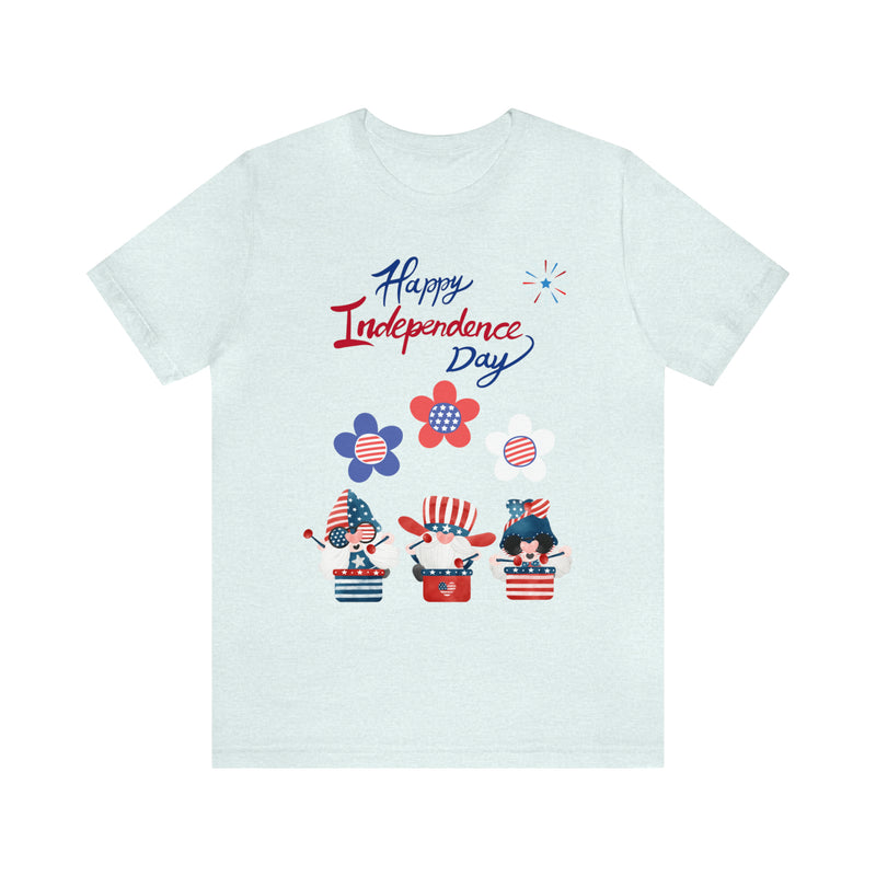 Happy Independence Day From the Rocking Gnome Band Celebrating the 4th of July Short Sleeve T-Shirt