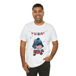 USA Patriotic Gnome Celebrating the 4th of July Short Sleeve T-Shirt