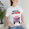 Fired Up for Freedom Gnomes and Trucks 4th of July Short Sleeve T-Shirt